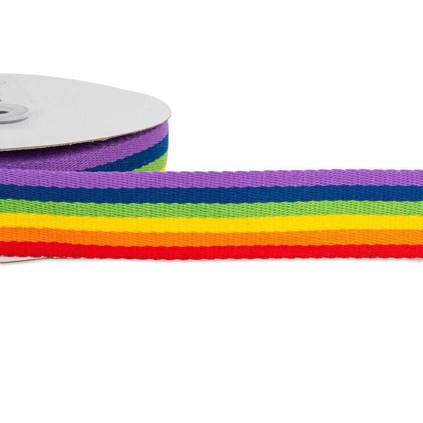 38mm Striped Webbing Multi Coloured 1 Metre - 10 Metres In Various Colours