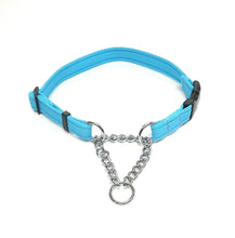 Load image into Gallery viewer, Half Check Chain Dog Collars Small Large 20mm Adjustable With Chrome Plated Chain In Various Colours