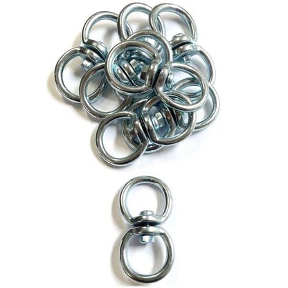 Double Eye Swivel Hooks Ring Clasp Nickel Plated Die Cast 4mm - 32mm Rope Chain
