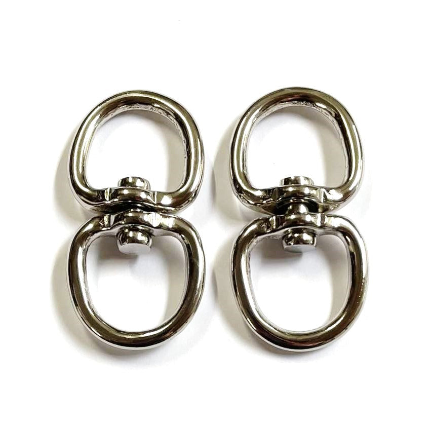 Double Eye Swivel Hooks Ring Clasp Nickel Plated Die Cast 4mm - 32mm Rope Chain