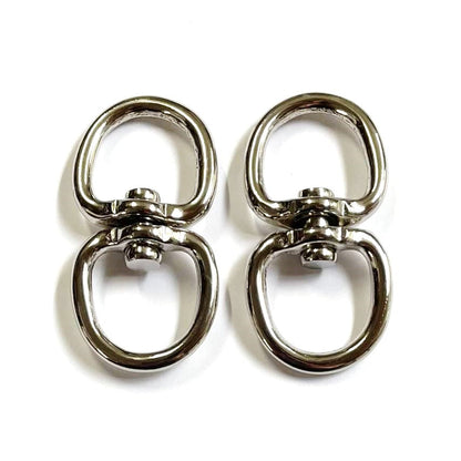 Double Eye Swivel Hooks Ring Clasp Nickel Plated Die Cast 4mm - 32mm Rope Chain