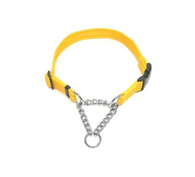 Load image into Gallery viewer, Half Check Chain Dog Collars Small Large 20mm Adjustable With Chrome Plated Chain In Various Colours