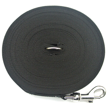 Dog Training Lead 5ft - 100ft Long Strong Tracking Leash Recall Line In 7 Colours 25mm Webbing