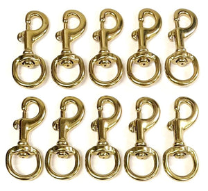 32mm Solid Brass Swivel Trigger Clip Hook Round Eye Heavy Duty For Dog Leads