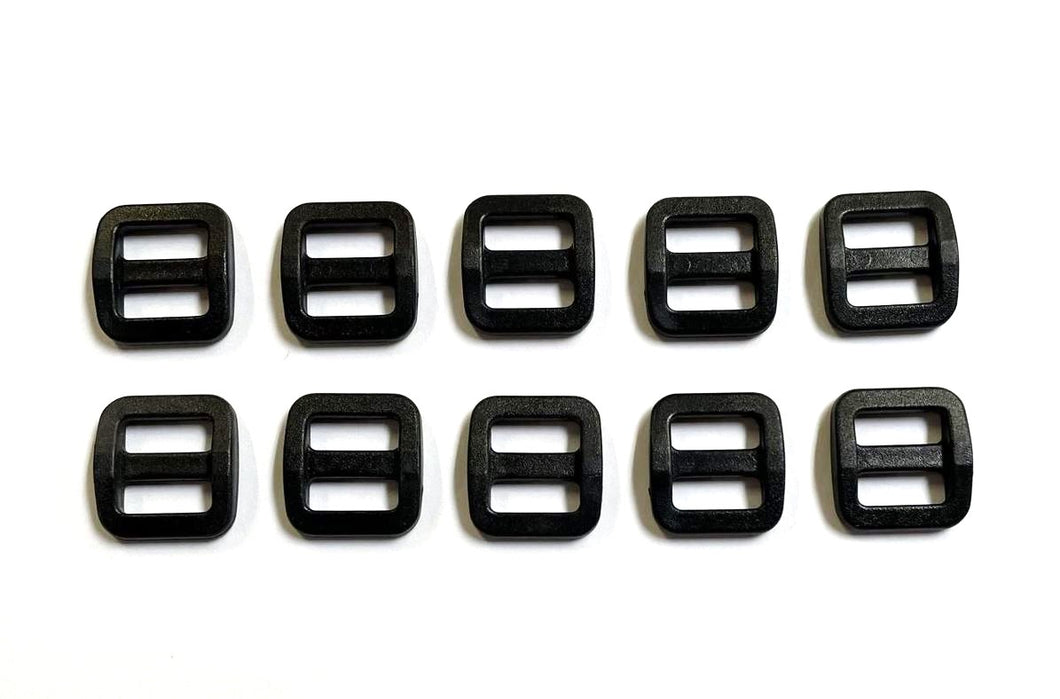 13mm Black Nylon 3 Bar Slides Triglides For Handles Straps Webbing Bags Crafts