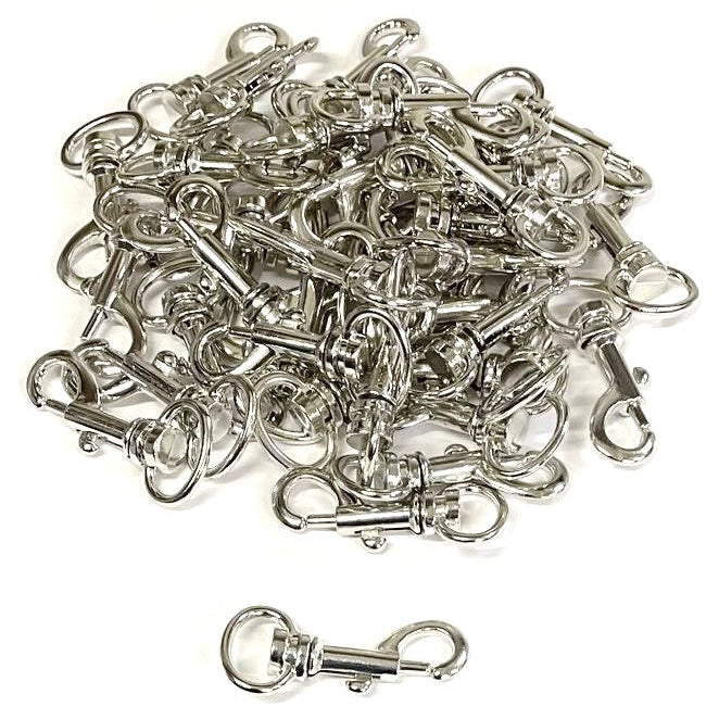 20mm Light Swivel Trigger Clips Hooks Nickel Plated x2 x5 x10 x25 x50 x100