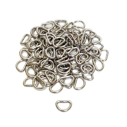 20mm Welded D-Rings 4mm Thick Nickel Plated For Bags Straps Dog Leads Crafts