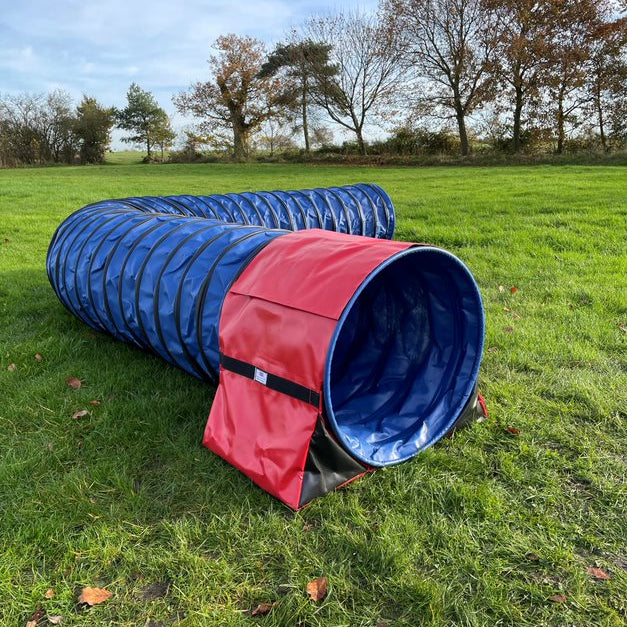 Dog Agility Tunnel Sandbag Adjustable 60cm - 80cm Diameter Tunnels Indoor Outdoor UV PVC Various Colours 490mm Material Width Connects Underneath