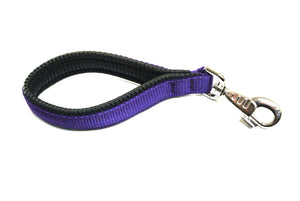 13" Short Close Control Dog Lead With Padded Handle In Purple