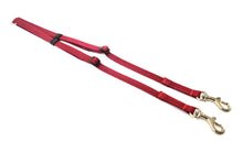 Load image into Gallery viewer, Adjustable 2 way dog lead coupler splitter in burgundy