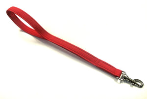 18" Short Close Control Dog Lead 25mm Webbing In Red