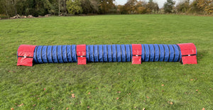Dog Agility Tunnel Sandbag Adjustable 60cm - 80cm Diameter Tunnels Indoor Outdoor UV PVC Various Colours 300mm Material Width Connects Underneath