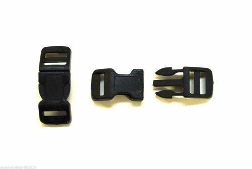 13mm Black Nylon Curved Side-Release Buckles For Collars Straps Bags