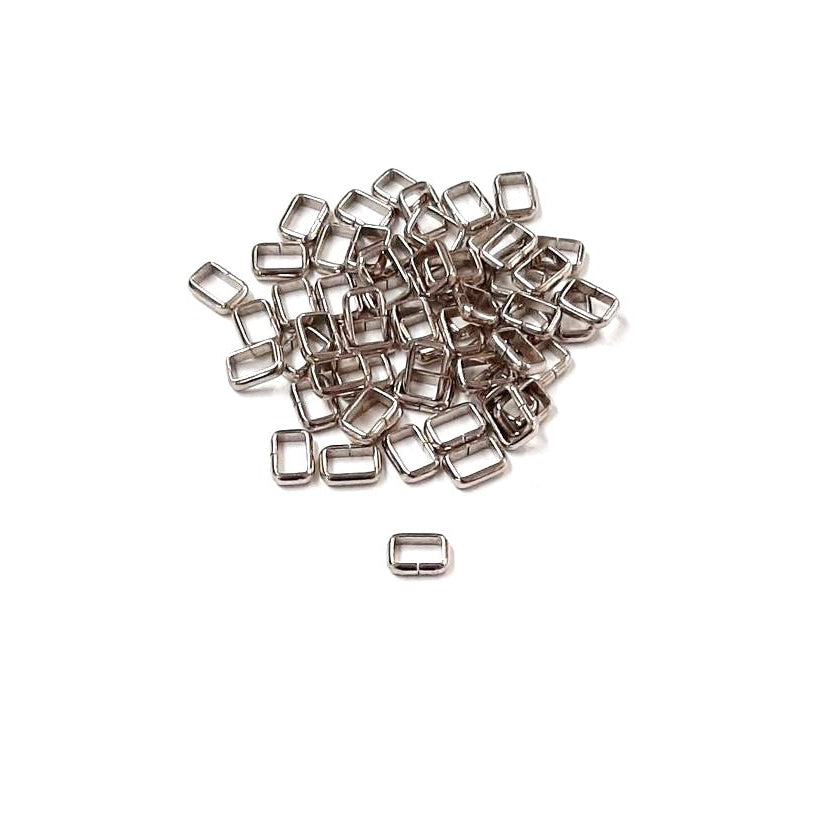 Flat Dog Collar Loop Nickel Plated 9mm - 25mm Metal Strap Keeper Webbing