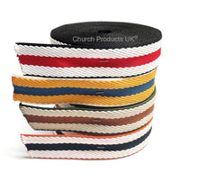 Load image into Gallery viewer, 40mm Herringbone Striped Webbing 4 Colours Bag Making Straps Leads 1 Metre - 10 Metres