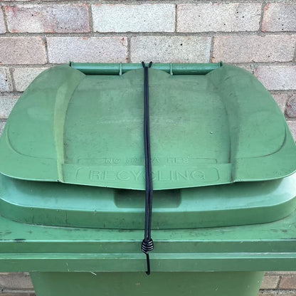 Wheelie Bin Straps Lid Securing Tie Down Strap No Drilling Bungee Cord Black