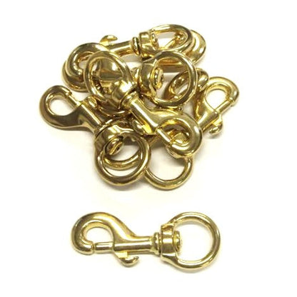 Solid Brass Round Eye Heavy Duty Trigger Clips 6mm - 32mm For Dog Leads Horse
