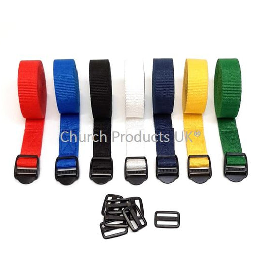 Buckle Straps Plastic Ladderlock 25mm Webbing 1m - 5m Long Tie Down Luggage Strap