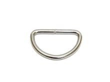 Load image into Gallery viewer, 38mm Welded D-Rings 3mm Thick Nickel Plated For Bags Straps Dog Leads Crafts x10 x25 x50 x100