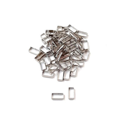 Flat Dog Collar Loop Nickel Plated 9mm - 25mm Metal Strap Keeper Webbing