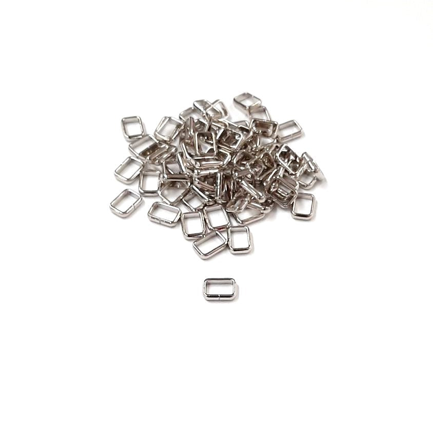 Flat Dog Collar Loop Nickel Plated 9mm - 25mm Metal Strap Keeper Webbing