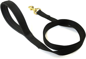 Black 76" Short Dog Lead With Solid Brass Trigger Clip