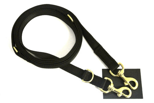 Black Police Style Dog Lead With Solid Brass Trigger Clip