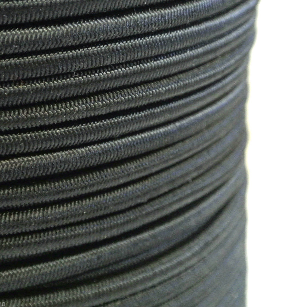 Bungee Cord Elastic 3mm 5mm 6mm Black Craft Trailer Boat DIY x1 x2 x5 x10 x25 x100 x250 Metres