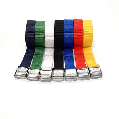 Metal Cam Buckle Tie Down Straps 25mm Webbing 1m - 5m Securing Luggage Trailer UK Made