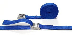 Metal Cam Buckle Tie Down Straps 25mm Webbing 1m - 5m Securing Luggage Trailer UK Made