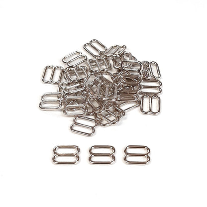 Metal 3 Bar Slides Nickel Plated 16mm - 50mm Tri Glide Adjusters Strong & Durable For Bags Straps Webbing Collars Leads