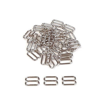 Metal 3 Bar Slides Nickel Plated 16mm - 50mm Tri Glide Adjusters Strong & Durable For Bags Straps Webbing Collars Leads