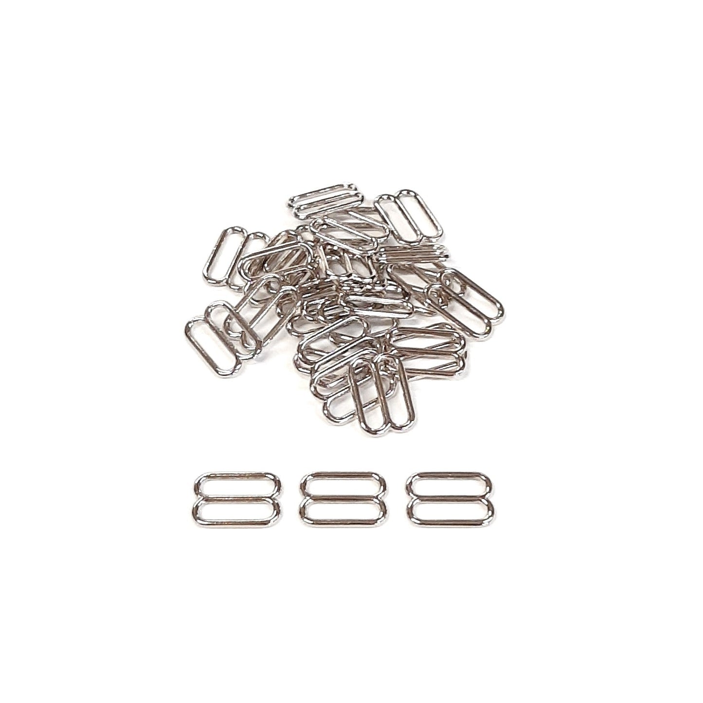 Metal 3 Bar Slides Nickel Plated 16mm - 50mm Tri Glide Adjusters Strong & Durable For Bags Straps Webbing Collars Leads