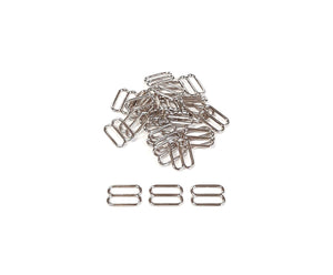Metal 3 Bar Slides Nickel Plated 16mm - 50mm Tri Glide Adjusters Strong & Durable For Bags Straps Webbing Collars Leads