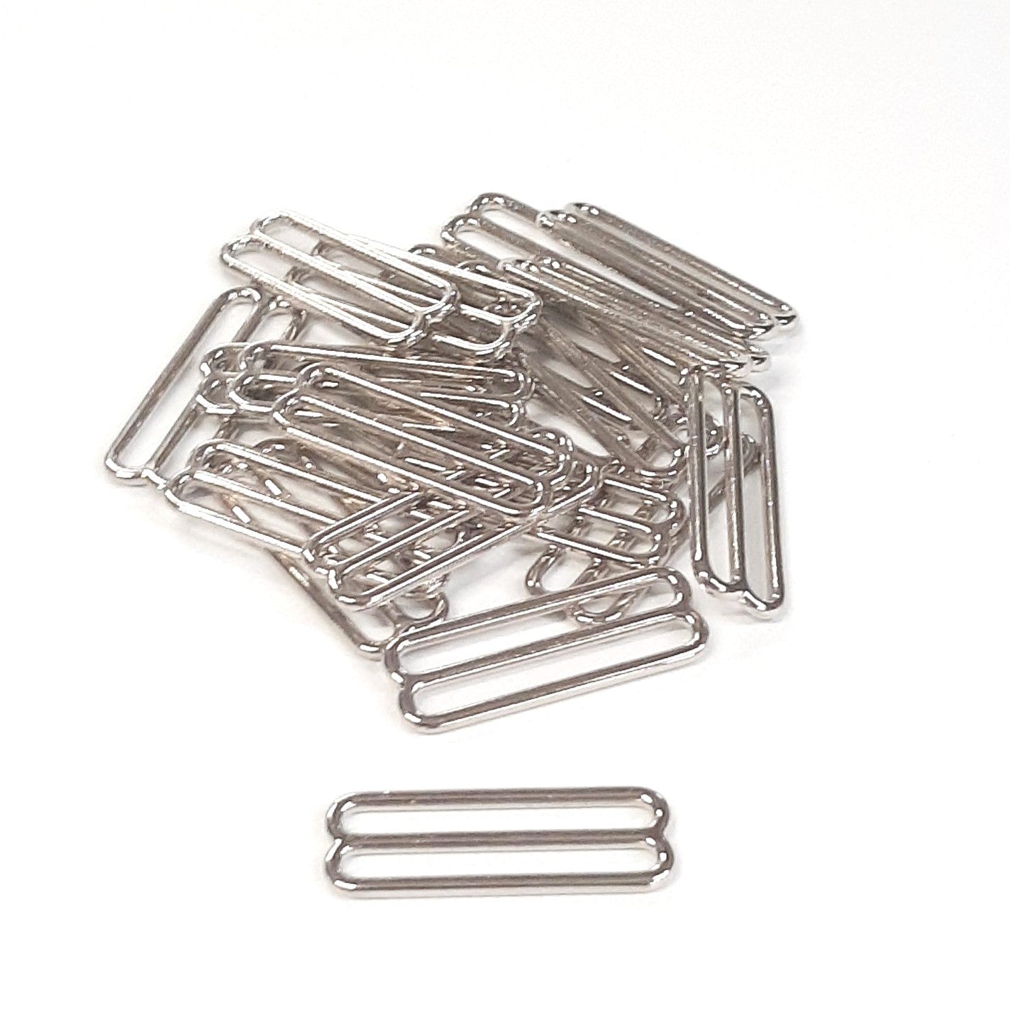 Metal 3 Bar Slides Nickel Plated 16mm - 50mm Tri Glide Adjusters Strong & Durable For Bags Straps Webbing Collars Leads