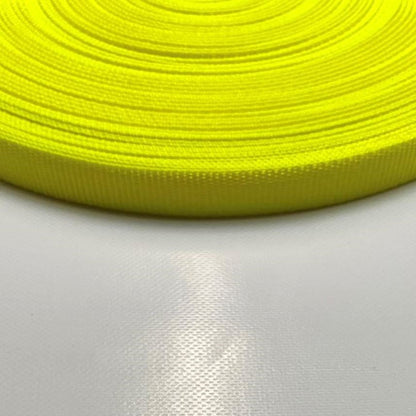 25mm 20mm Polyester Webbing Fluorescent Yellow For Bags Straps And Leads