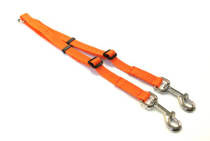 20mm Adjustable 2 Way Coupler Splitter Dog Leads Leash Strong Durable Webbing In 18 Various Colours