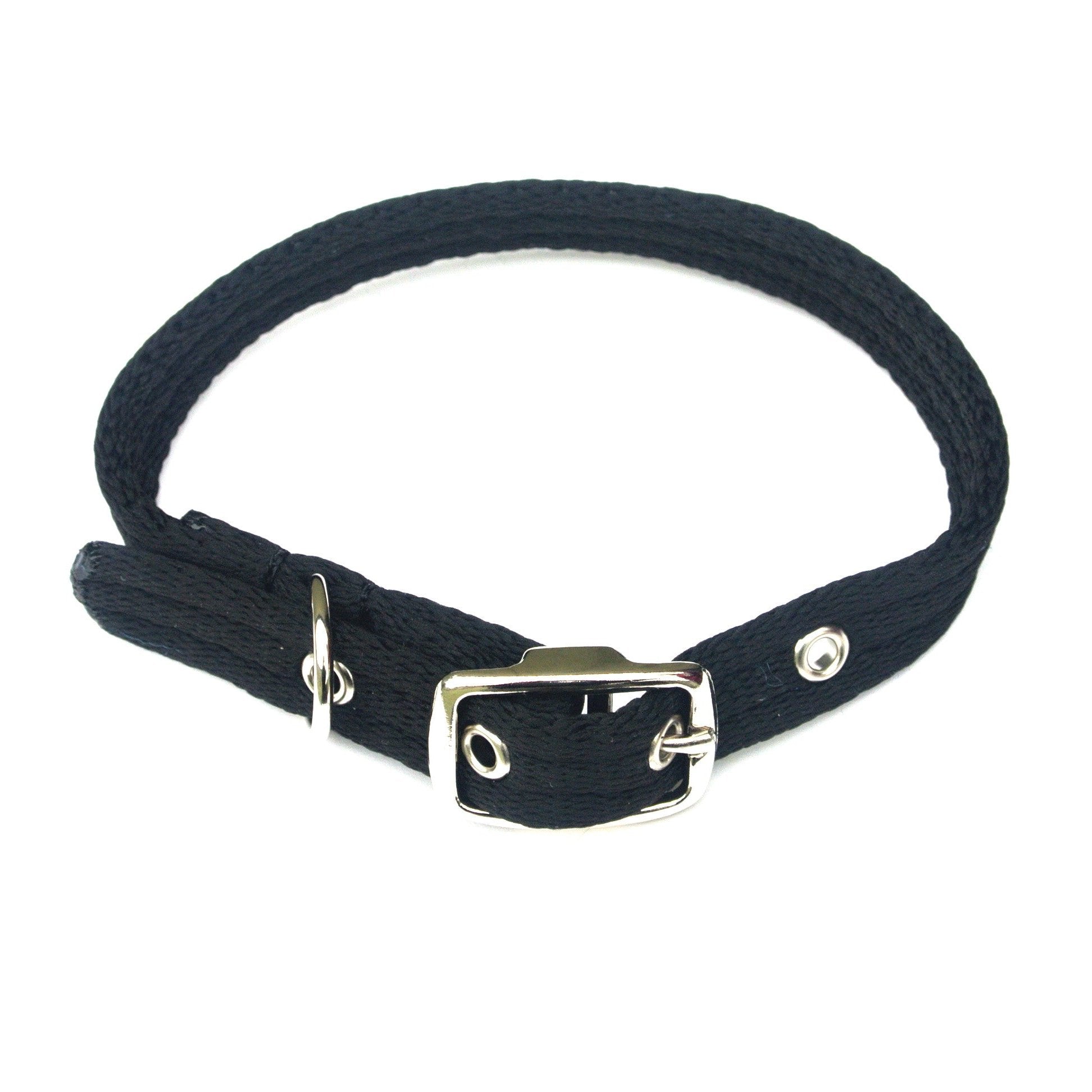 Adjustable Dog Puppy Collar In Black 25mm Wide