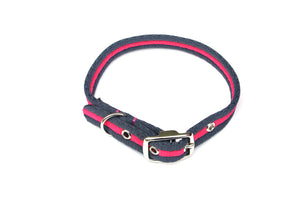 Adjustable Dog Puppy Collars 20mm Wide In Grey And Pink