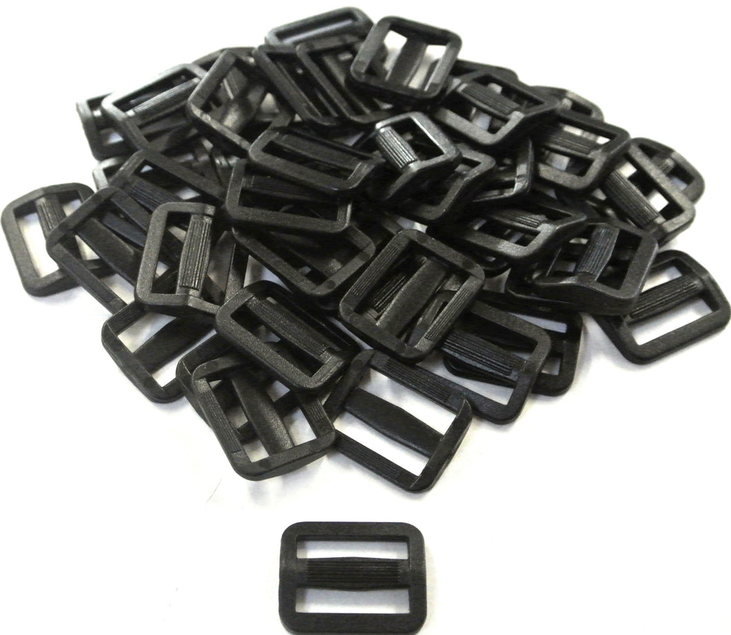 20mm Black Plastic 3 Bar Slides Triglides For Handles Straps Webbing Bags Crafts