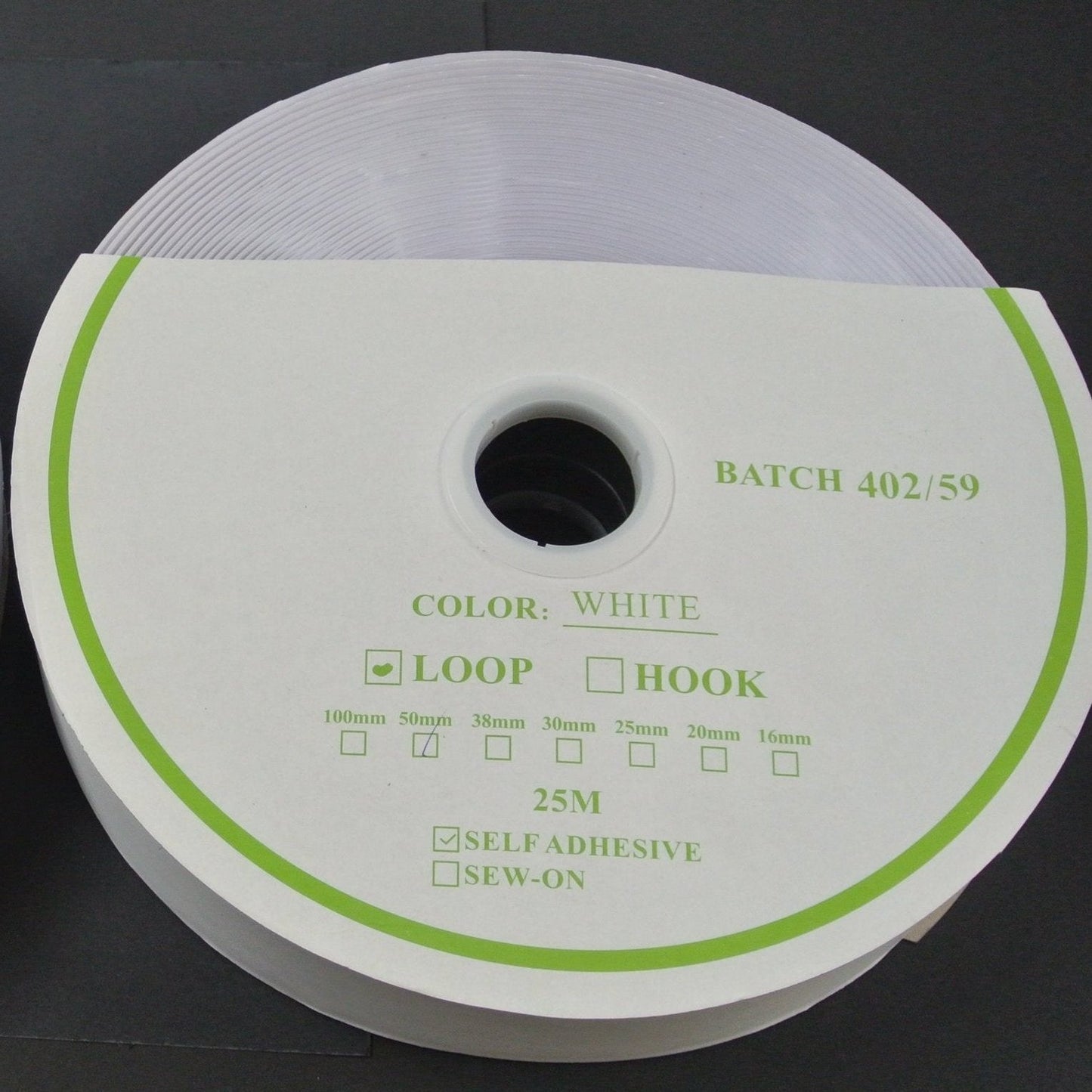 Self Adhesive Stick On Hook And Loop Tape White Black 25 Metre Rolls In 20mm 25mm 38mm 50mm