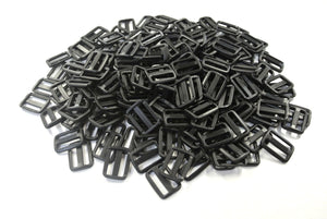 25mm Black Plastic 3 Bar Slides Triglides For Handles Straps Webbing Bags Crafts
