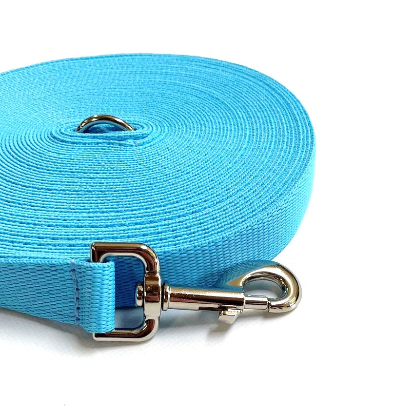 5ft - 30ft Long Dog Training Leads Obedience Recall Walking Leash Puppy In 20mm Webbing 18 Colours