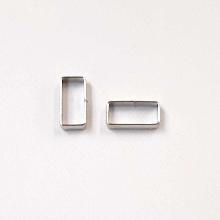 Flat Dog Collar Loop Nickel Plated 9mm - 25mm Metal Strap Keeper Webbing