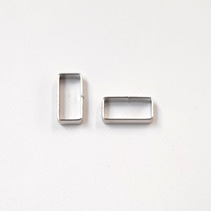 Flat Dog Collar Loop Nickel Plated 9mm - 25mm Metal Strap Keeper Webbing