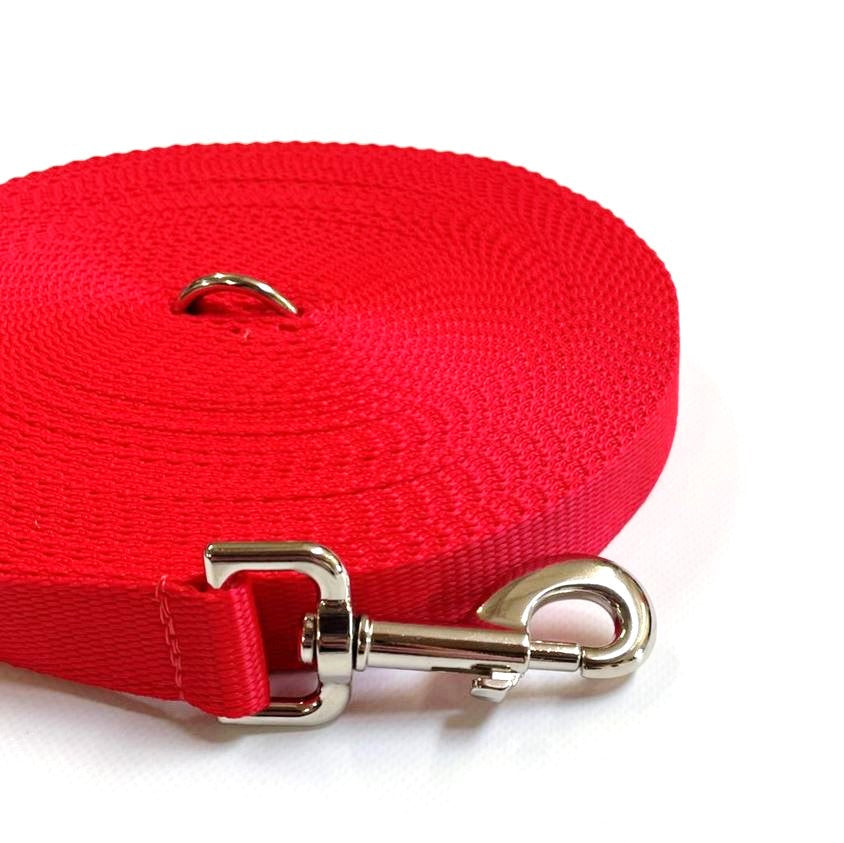 40ft - 100ft Long Dog Training Leads Obedience Recall Walking Leash Puppy In 20mm Webbing 19 Colours