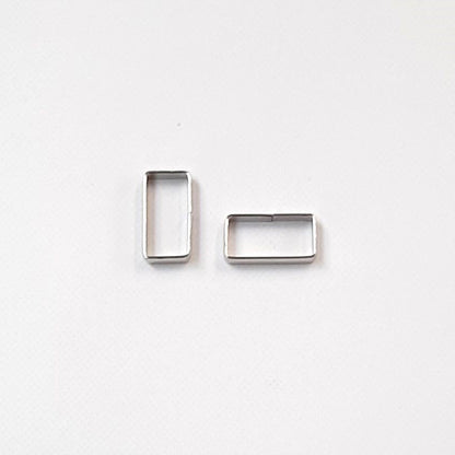 Flat Dog Collar Loop Nickel Plated 9mm - 25mm Metal Strap Keeper Webbing