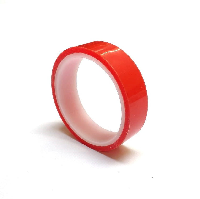 Double Sided Super Sticky Tape Clear Tape Red Lining 5 Metre Roll Strong 6mm - 25mm Width