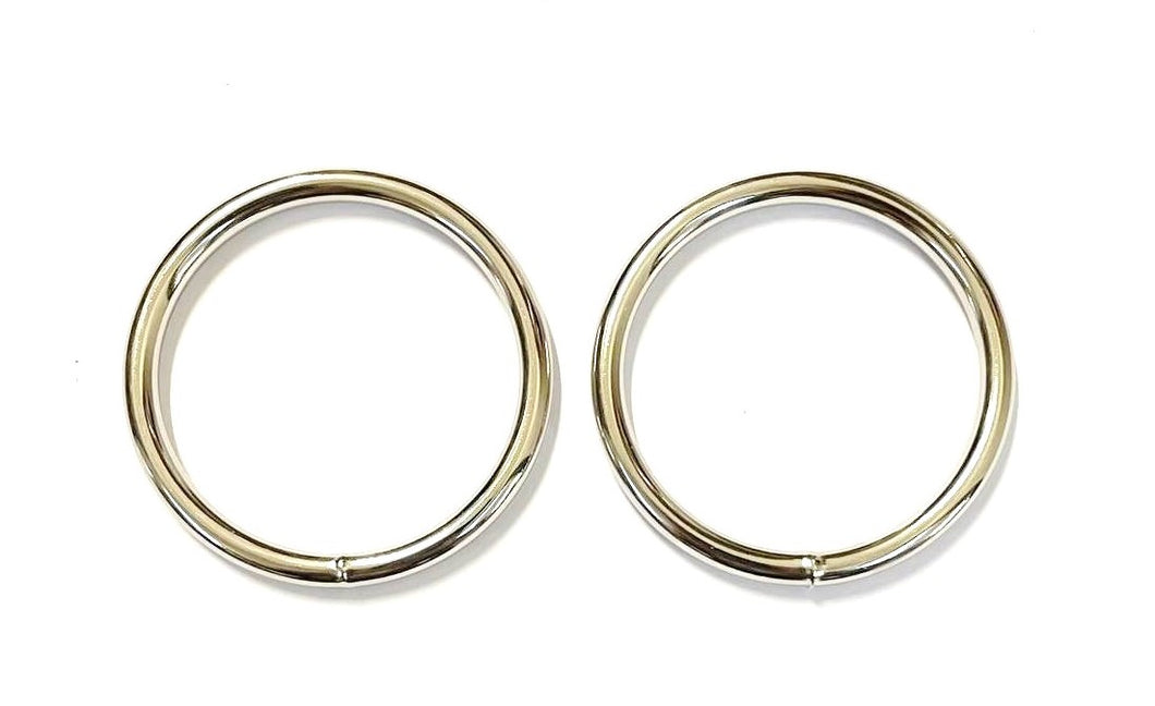 50mm Welded O-Rings Nickel Plated 5mm Thick For Webbing Bags Straps Handles Dog Leads x2 - x100