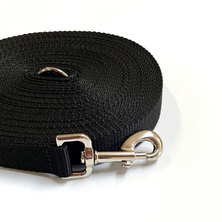 Dog Training Lead 25mm Heavy Webbing 40ft - 100ft Long Line Tracking Recall In 21 Colours